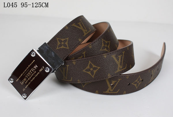Louis Vuitton Monogram Belt Silver Hardware L045