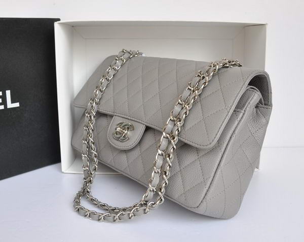 Chanel A1112 2.55 Series Flap Bag Original Caviar Leather Grey Chanel A1112 2.55 Series Flap Bag Original Caviar Leather Grey