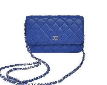 Chanel Lambskin Flap Bag A33814 Blue With Silver Hardware Chanel Lambskin Flap Bag A33814 Blue With Silver Hardware