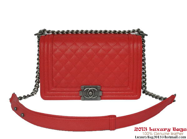 Boy Chanel Flap Shoulder Bag Classic Cannage Patterns A67086 Red