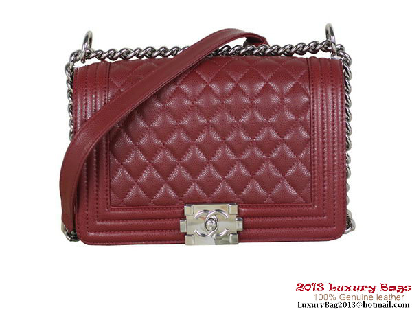 2013 Boy Chanel Flap Shoulder Bag Classic Cannage Patterns A67025 Burgundy