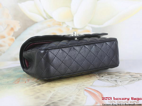 Chanel 2.55 Classic Flap Bag Black Original Cannage Patterns Leather Silver Chanel 2.55 Classic Flap Bag Black Original Cannage Patterns Leather Silver