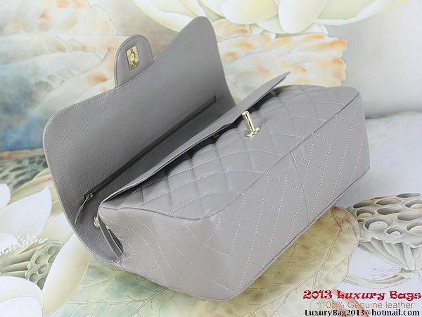 Chanel Classic Flap Bag Gray Original Cannage Patterns Leather Gold Chanel Classic Flap Bag Gray Original Cannage Patterns Leather Gold