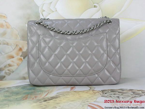 Chanel Classic Flap Bag Gray Original Cannage Patterns Leather Silver Chanel Classic Flap Bag Gray Original Cannage Patterns Leather Silver