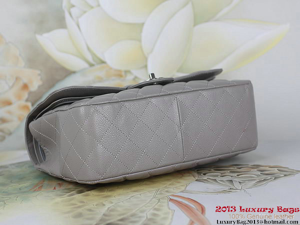 Chanel Classic Flap Bag Gray Original Cannage Patterns Leather Silver Chanel Classic Flap Bag Gray Original Cannage Patterns Leather Silver