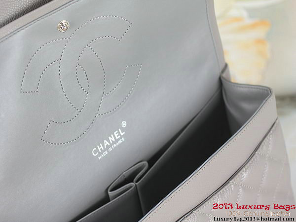 Chanel Classic Flap Bag Gray Original Cannage Patterns Leather Silver Chanel Classic Flap Bag Gray Original Cannage Patterns Leather Silver
