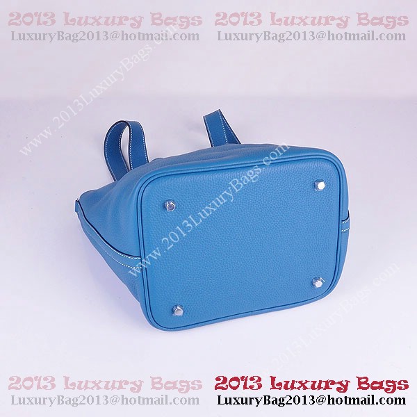 Hermes Picotin Lock PM Bag in Clemence Leather 8615 Blue Hermes Picotin Lock PM Bag in Clemence Leather 8615 Blue