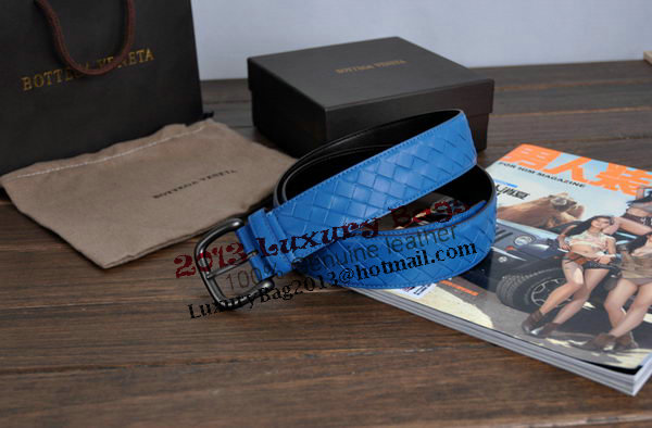 Bottega Veneta Intrecciato Nappa Belt 274484 BLue Bottega Veneta Intrecciato Nappa Belt 274484 BLue