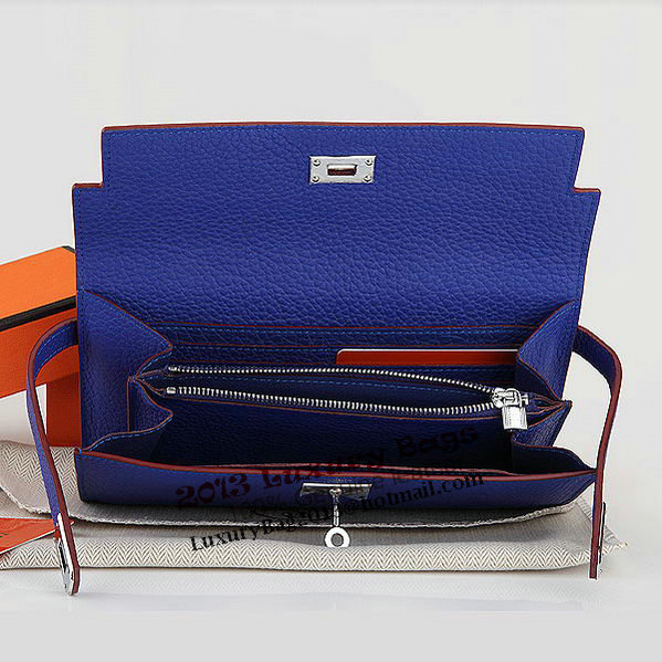 Hermes Kelly Original Leather Bi-Fold Wallet A708 RoyalBlue Hermes Kelly Original Leather Bi-Fold Wallet A708 RoyalBlue