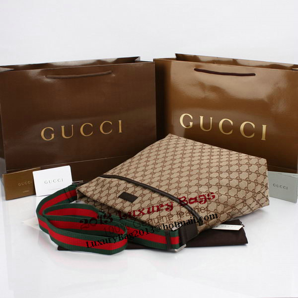 Gucci GG Canvas Medium Messenger Bag 189751 Brown Gucci GG Canvas Medium Messenger Bag 189751 Brown
