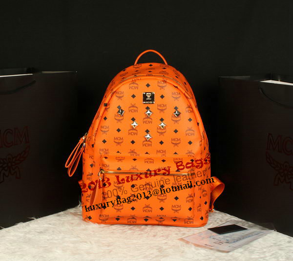 MCM Stark Backpack Jumbo in Calf Leather 8006 Orange MCM Stark Backpack Jumbo in Calf Leather 8006 Orange