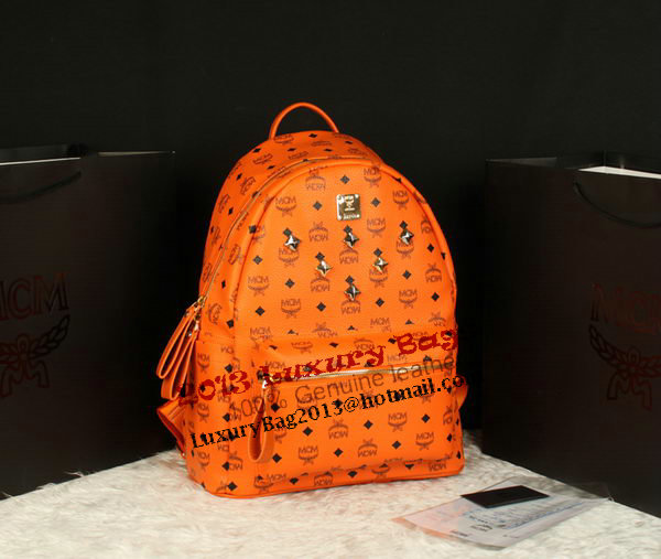MCM Stark Backpack Jumbo in Calf Leather 8006 Orange MCM Stark Backpack Jumbo in Calf Leather 8006 Orange