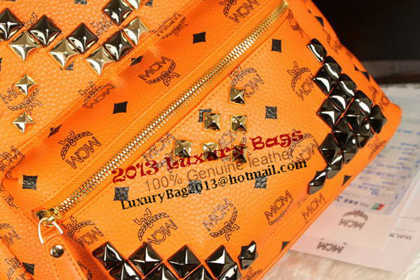 MCM Stark Backpack Jumbo in Calf Leather 8100 Orange MCM Stark Backpack Jumbo in Calf Leather 8100 Orange
