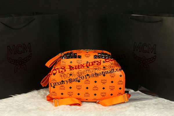 MCM Stark Backpack Jumbo in Calf Leather 8100 Orange MCM Stark Backpack Jumbo in Calf Leather 8100 Orange