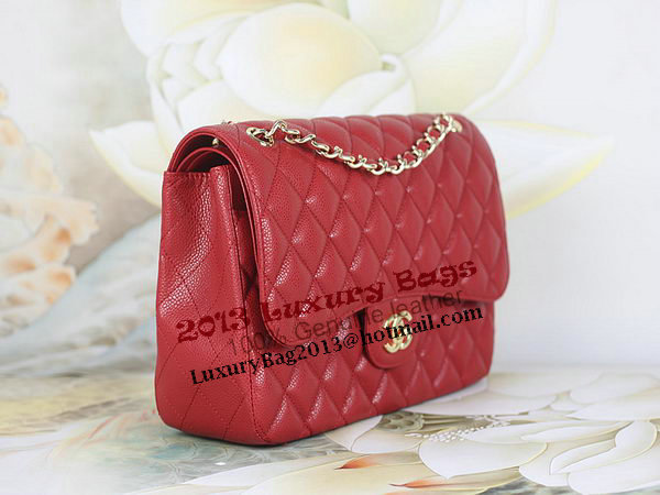 Chanel Classic Flap Bag 1113 Red Original Cannage Pattern Leather Gold Chanel Classic Flap Bag 1113 Red Original Cannage Pattern Leather Gold
