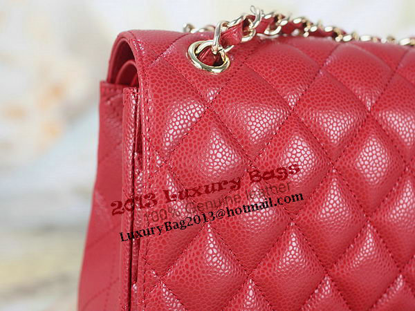 Chanel Classic Flap Bag 1113 Red Original Cannage Pattern Leather Gold Chanel Classic Flap Bag 1113 Red Original Cannage Pattern Leather Gold