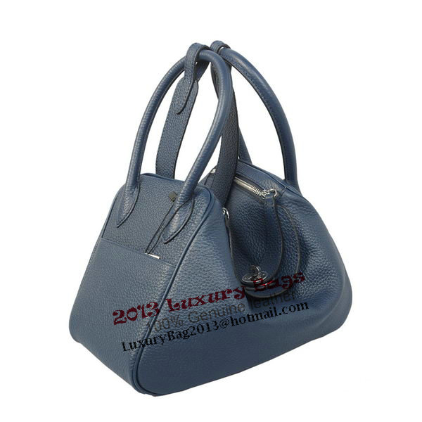 Hermes Lindy 30CM Dark Blue Grainy Leather Havanne Shoulder Bag Hermes Lindy 30CM Dark Blue Grainy Leather Havanne Shoulder Bag