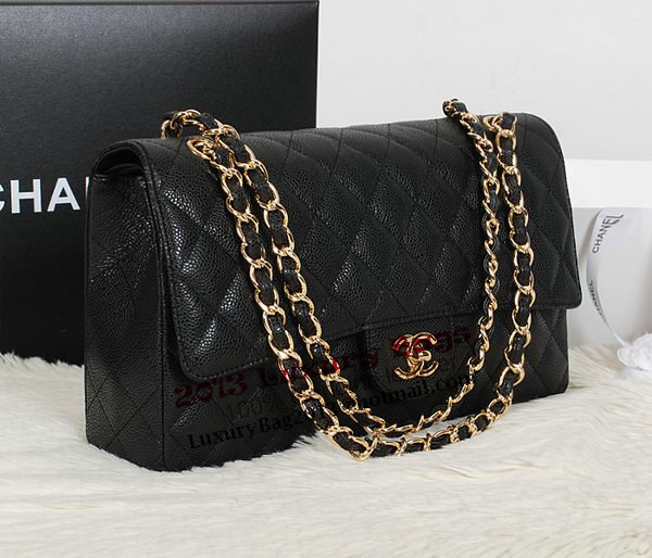 Chanel Classic Flap Bag 1113 Black Original Cannage Pattern Leather Gold Chanel Classic Flap Bag 1113 Black Original Cannage Pattern Leather Gold