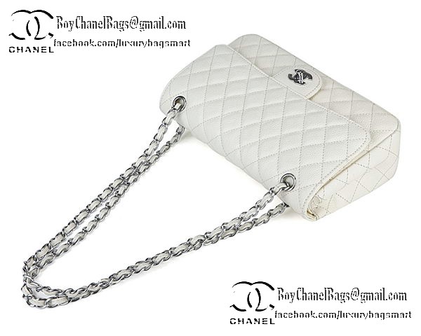 Chanel Classic Flap Bag Cannage Pattern CHA1113 White Chanel Classic Flap Bag Cannage Pattern CHA1113 White