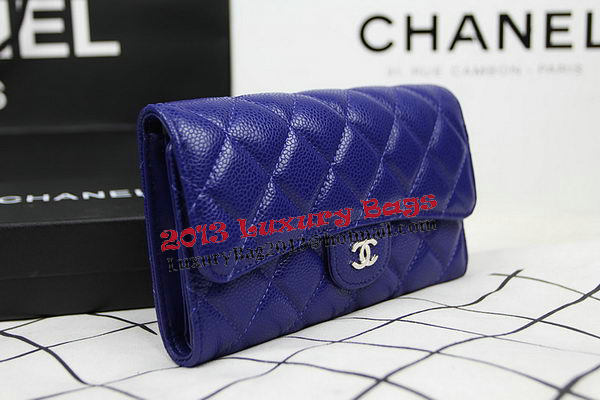 Chanel Tri-Fold Wallet Original Cannage Pattern Leather CHA31506 Blue Chanel Tri-Fold Wallet Original Cannage Pattern Leather CHA31506 Blue