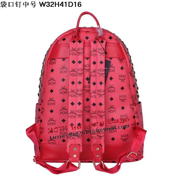 MCM Medium Top Studs Backpack MC4232 Red MCM Medium Top Studs Backpack MC4232 Red