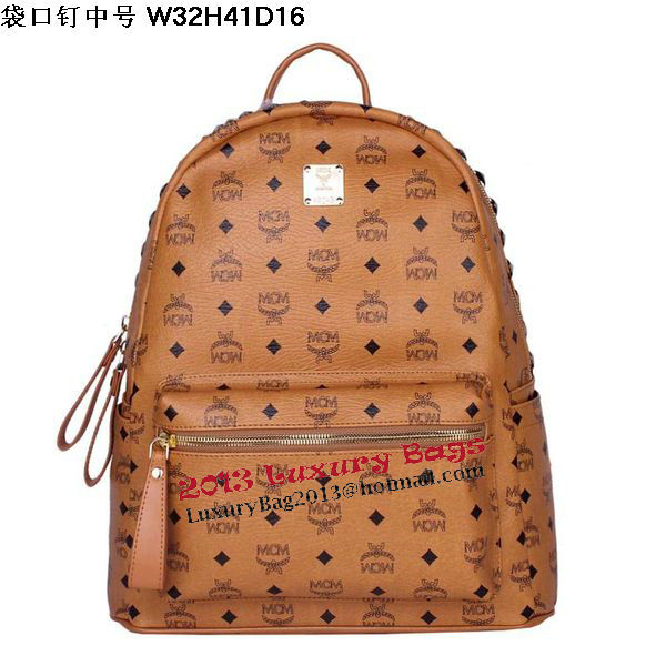 MCM Medium Top Studs Backpack MC4232 Wheat MCM Medium Top Studs Backpack MC4232 Wheat