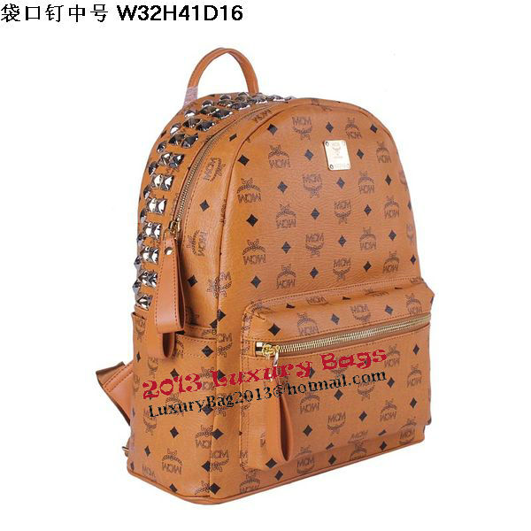 MCM Medium Top Studs Backpack MC4232 Wheat MCM Medium Top Studs Backpack MC4232 Wheat