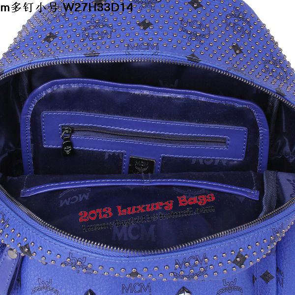 MCM Small Stark Front Studs Backpack MC4237S Blue MCM Small Stark Front Studs Backpack MC4237S Blue