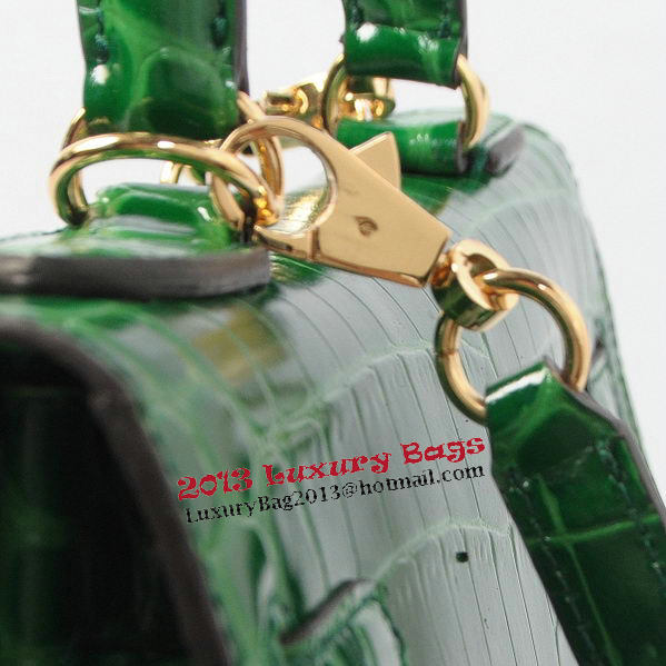 Hermes Kelly 32cm Shoulder Bags Green Iridescent Croco Leather Gold Hermes Kelly 32cm Shoulder Bags Green Iridescent Croco Leather Gold