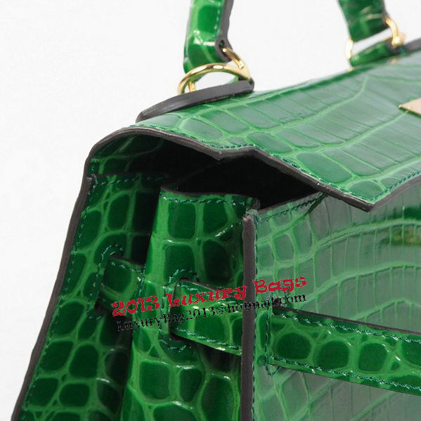 Hermes Kelly 32cm Shoulder Bags Green Iridescent Croco Leather Gold Hermes Kelly 32cm Shoulder Bags Green Iridescent Croco Leather Gold