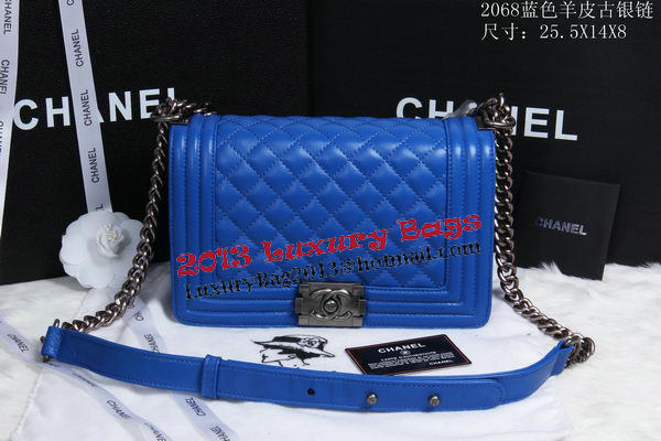 Boy Chanel Flap Shoulder Bag Sheepskin Leather CHA2068 Blue Boy Chanel Flap Shoulder Bag Sheepskin Leather CHA2068 Blue
