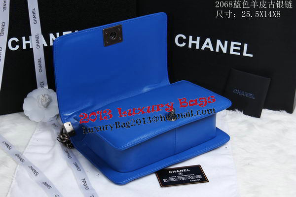 Boy Chanel Flap Shoulder Bag Sheepskin Leather CHA2068 Blue Boy Chanel Flap Shoulder Bag Sheepskin Leather CHA2068 Blue