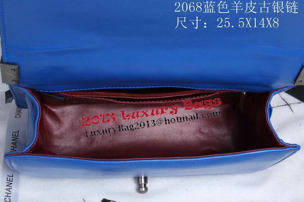 Boy Chanel Flap Shoulder Bag Sheepskin Leather CHA2068 Blue Boy Chanel Flap Shoulder Bag Sheepskin Leather CHA2068 Blue