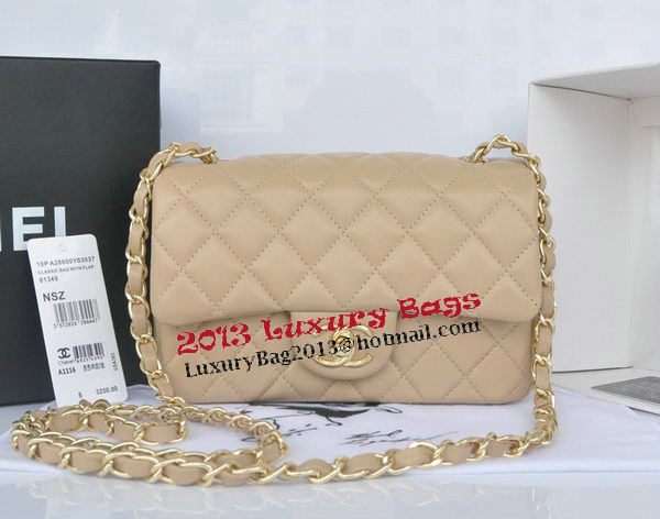 Chanel mini Classic Flap Bag Apricot Original Sheekskin CHA1116 Gold Chanel mini Classic Flap Bag Apricot Original Sheekskin CHA1116 Gold