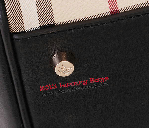 BurBerry Small Haymarket Check Tote Bag 38825571 Black BurBerry Small Haymarket Check Tote Bag 38825571 Black