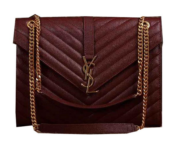 Saint Laurent Classic Monogramme Cannage Pattern Flap Bag Y5480 Burgundy