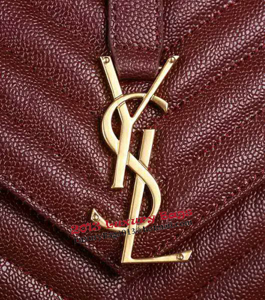 Saint Laurent Classic Monogramme Cannage Pattern Flap Bag Y5480 Burgundy Saint Laurent Classic Monogramme Cannage Pattern Flap Bag Y5480 Burgundy