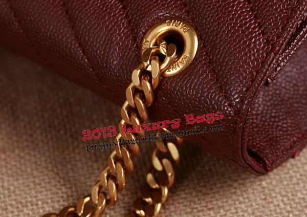 Saint Laurent Classic Monogramme Cannage Pattern Flap Bag Y5480 Burgundy Saint Laurent Classic Monogramme Cannage Pattern Flap Bag Y5480 Burgundy