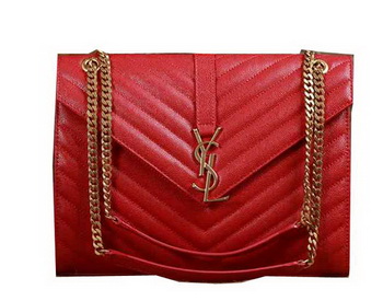 Saint Laurent Classic Monogramme Cannage Pattern Flap Bag Y5480 Red Saint Laurent Classic Monogramme Cannage Pattern Flap Bag Y5480 Red