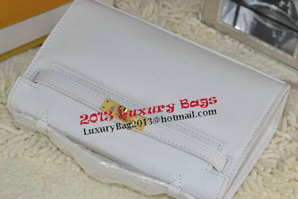 Hermes MINI Kelly 22cm Tote Bag Calfskin Leather White