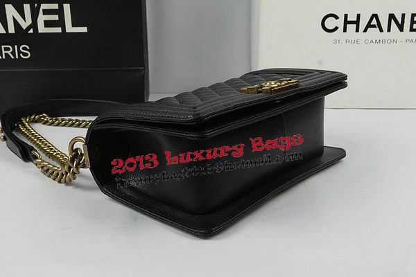 Boy Chanel Flap Shoulder Bags Black Original Cannage Pattern A67025 Gold Boy Chanel Flap Shoulder Bags Black Original Cannage Pattern A67025 Gold