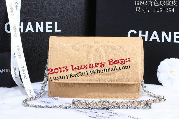 Chanel Cannage Pattern Leather Flap Shoulder Bag A8892 Apricot Chanel Cannage Pattern Leather Flap Shoulder Bag A8892 Apricot