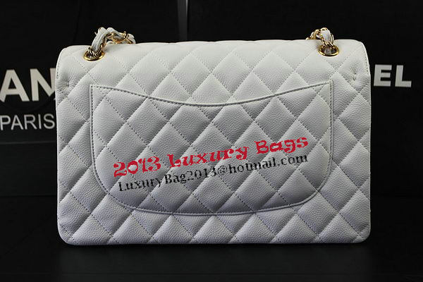 Chanel Classic Flap Bag White Cannage Pattern CF1113 Gold Chanel Classic Flap Bag White Cannage Pattern CF1113 Gold