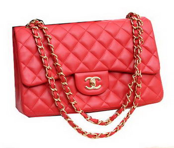 Chanel Jumbo Double Flaps Bags Original Lambskin Leather A36097 Red Chanel Jumbo Double Flaps Bags Original Lambskin Leather A36097 Red