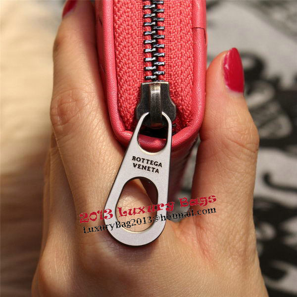 Bottega Veneta Intrecciato Nappa Zip Around Wallets 114073 Light Red Bottega Veneta Intrecciato Nappa Zip Around Wallets 114073 Light Red