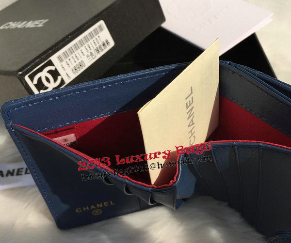 Chanel Matelasse Bi-Fold Wallet Cannage Patterns A48980 Blue Chanel Matelasse Bi-Fold Wallet Cannage Patterns A48980 Blue