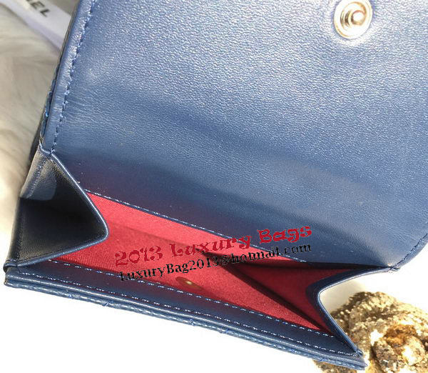 Chanel Matelasse Bi-Fold Wallet Cannage Patterns A48980 Blue Chanel Matelasse Bi-Fold Wallet Cannage Patterns A48980 Blue