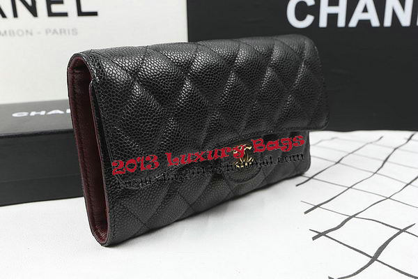 Chanel Tri-Fold Wallet Black Original Cannage Pattern A31506 Gold Chanel Tri-Fold Wallet Black Original Cannage Pattern A31506 Gold