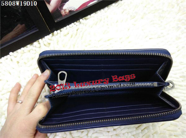 Bottega Veneta Intrecciato Nappa Zip Around Wallet BV5808 Royal Bottega Veneta Intrecciato Nappa Zip Around Wallet BV5808 Royal