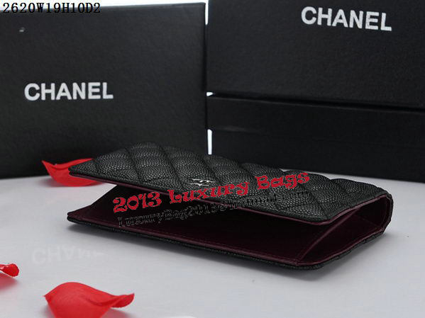 Chanel Matelasse Bi-Fold Wallet Cannage Pattern A2620 Black Chanel Matelasse Bi-Fold Wallet Cannage Pattern A2620 Black